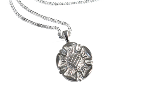 Yorkshire Rose silver pendant